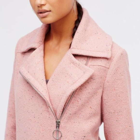 NWOT FREE PEOPLE PINK AUDREE OVERCOAT sz M - Picture 3 of 7
